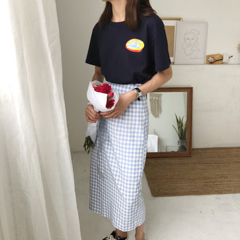 Fusta lunga moderna cu talie inalta in albastru