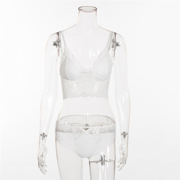 Lenjerie intimă din dantelă alb-negru