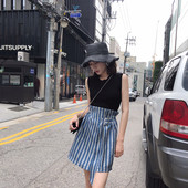 Μοντέρνο φούστα με υψηλή μέση σε μπλε χρώμα