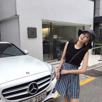 Μοντέρνο φούστα με υψηλή μέση σε μπλε χρώμα