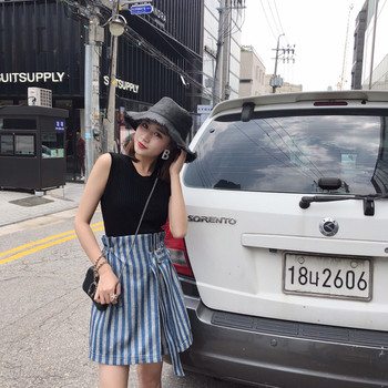 Μοντέρνο φούστα με υψηλή μέση σε μπλε χρώμα