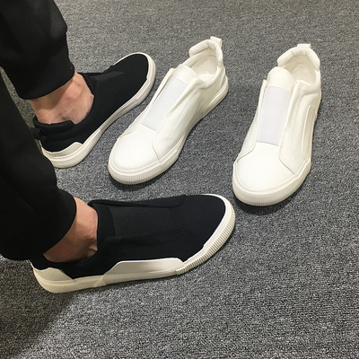 Мъжки ежедневни обувки - мокасини в два цвята - черен и бял