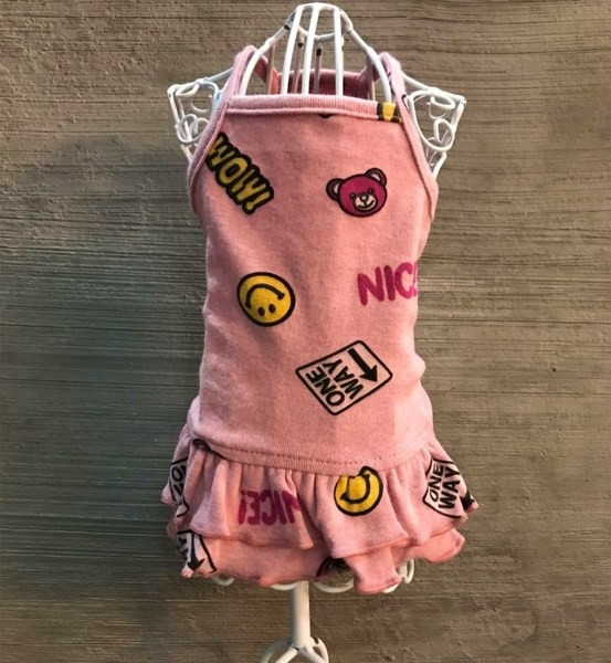 Μοντέρνο σκύλο φόρεμα με πολύχρωμη εφαρμογή σε διάφορα χρώματα