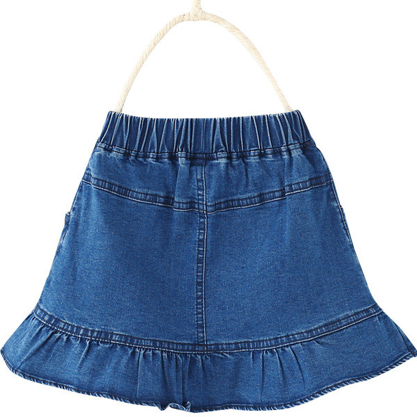 Fusta de blugi pentru copii pentru o fata cu talie elastica