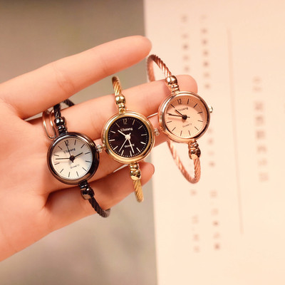 Women`s stylish watch with a thin chain in several colors