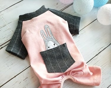 Ενδιαφέροντα ρούχα για σκύλους με έγχρωμο κέντημα και τσέπη σε διάφορα χρώματα