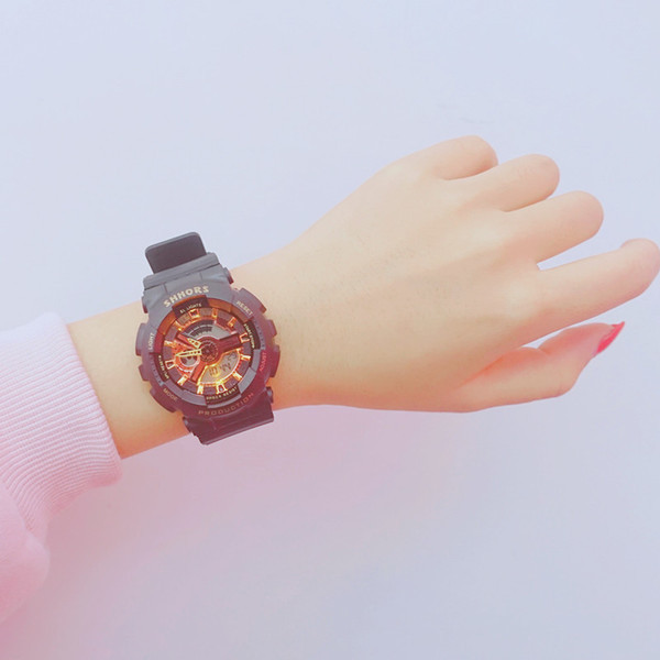 Ceas rotund de dama cu curea din silicon in mai multe culori