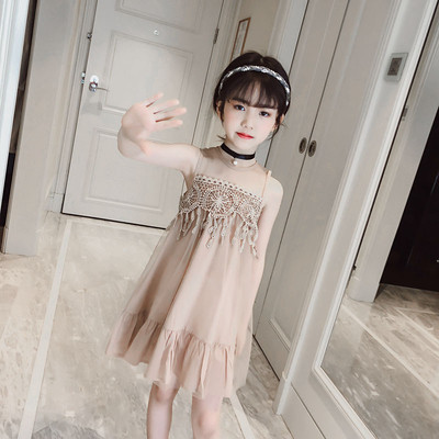 Rochie moderna pentru copii pentru fata cu dantela si elemente transparente in doua culori