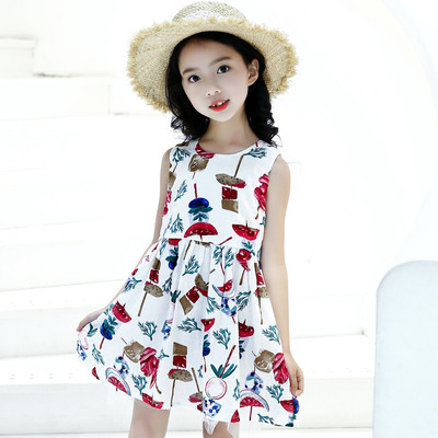 Καθημερινό παιδικό φόρεμα με φαρδιές λουρίδες σε λευκό με δεξιά