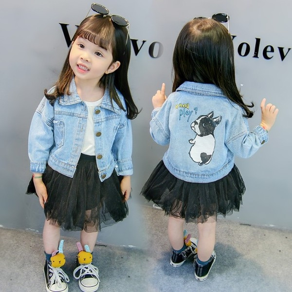 Μπουφάν μπουφάν για κορίτσια με εφαρμογή σκύλου