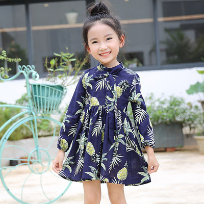 Παιδικό φόρεμα για κορίτσι με γραβάτα και δεξιά σε δύο χρώματα