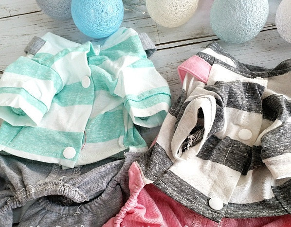 Παντελόνια για σκύλους σε ροζ και γκρι χρώμα