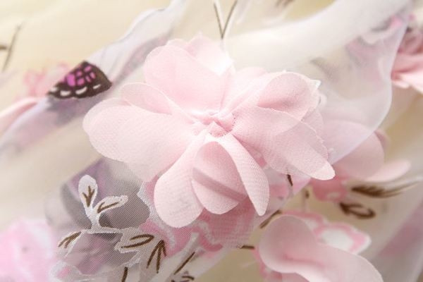 Fusta moderna pentru copii pentru fete de culoare deschisa cu decor 3D