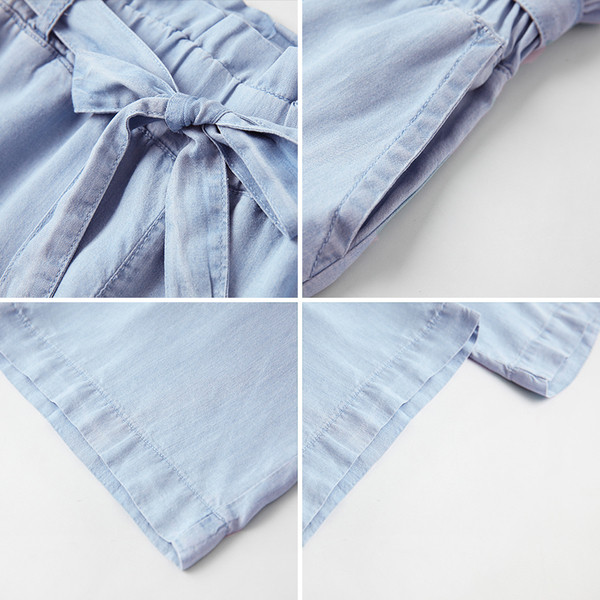 Blugi lungi de dama - model larg cu panglica