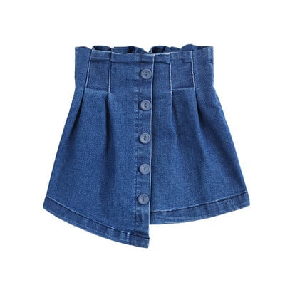 Παιδική φούστα denim για ένα κορίτσι με υψηλή μέση σε δύο χρώματα