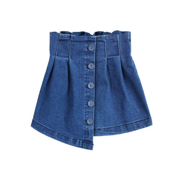 Παιδική φούστα denim για ένα κορίτσι με υψηλή μέση σε δύο χρώματα