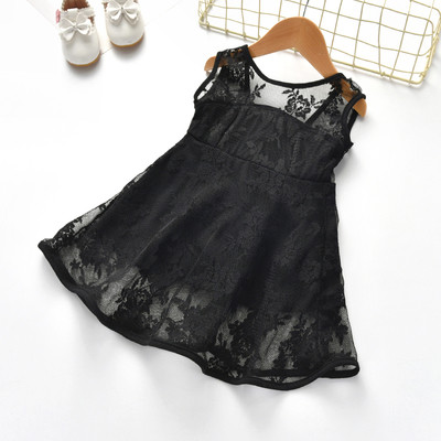 Rochie pentru copii din dantela in trei culori cu bretele late