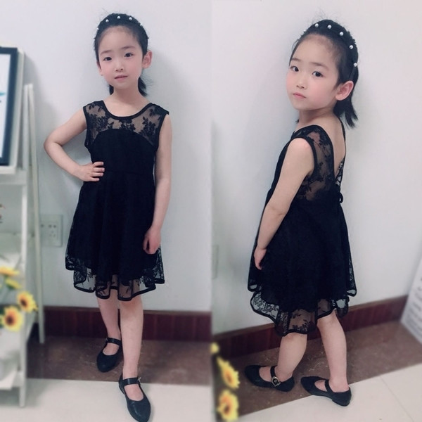 Rochie pentru copii din dantela in trei culori cu bretele late