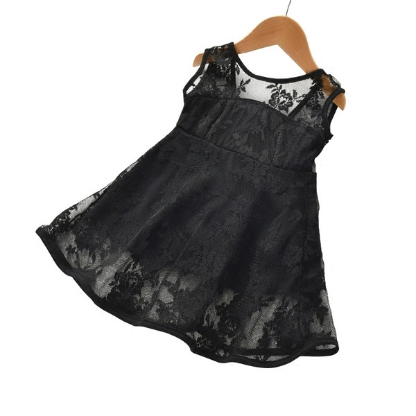 Rochie pentru copii din dantela in trei culori cu bretele late