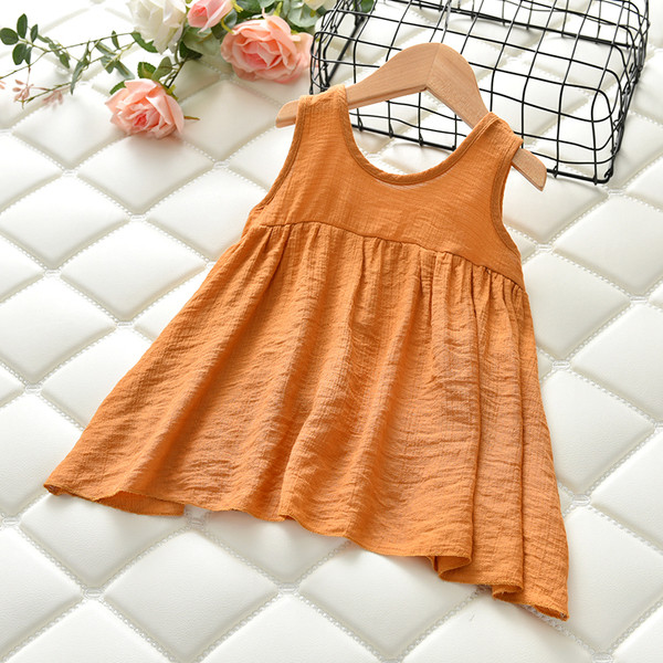 Ежедневна детска рокля за момиче с панделка в два цвята