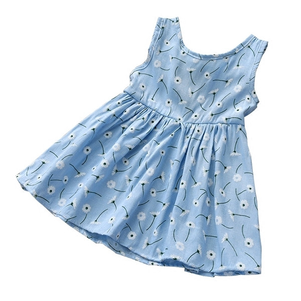 Rochie pentru copii din bumbac cu dantela si bretele late in doua culori