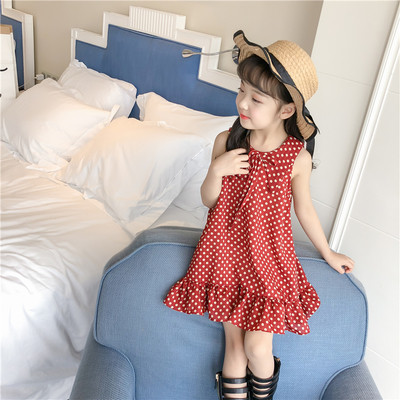 Παιδί φόρεμα καθημερινό για κορίτσι σε δίχρωμες κουκίδες