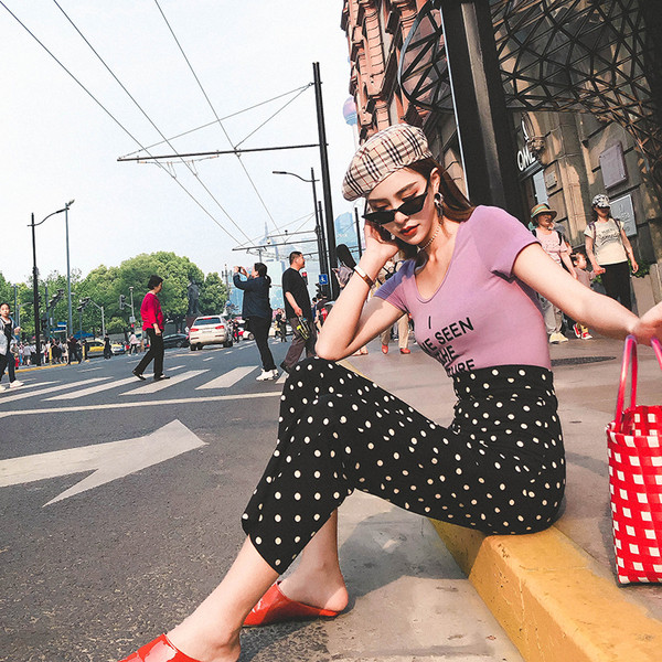 Стилен дамски панталон с висока талия 