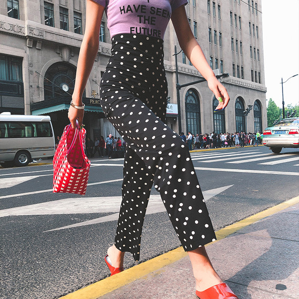 Стилен дамски панталон с висока талия 