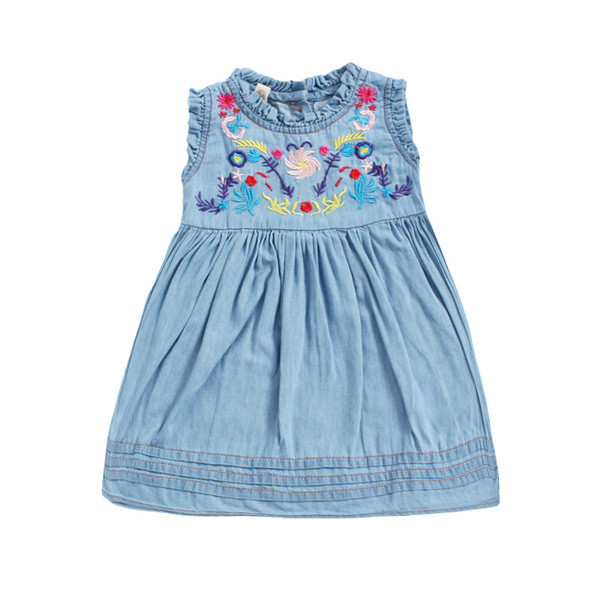 Παιδικό ντιζάιν φόρεμα με floral κεντήματα