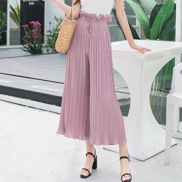 Pantaloni de dama plisati in mai multe culori