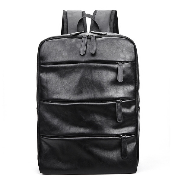 Rucsac modern pentru bărbați cu fermoare din piele ecologică
