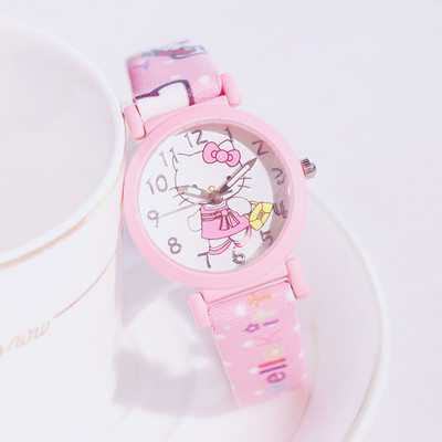 Children`s watch for girls in pink and red