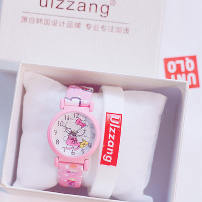 Детски часовник за момичета в розов и червен цвят 