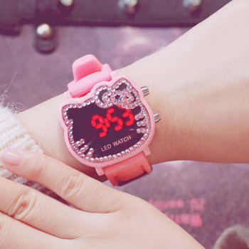 Детски часовник за момичета в няколко цвята с декоративни камъни