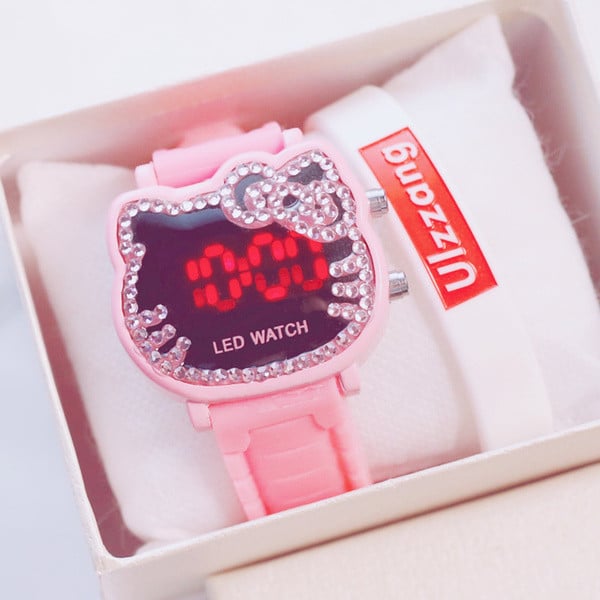 Ceas copii pentru fete in mai multe culori cu pietre decorative