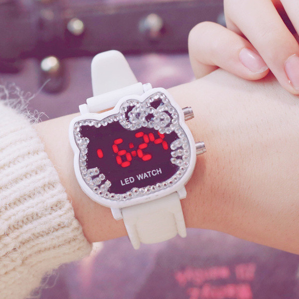 Ceas copii pentru fete in mai multe culori cu pietre decorative