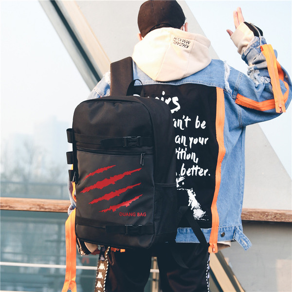 Rucsac mare pentru bărbați, cu aplicație colorată, potrivit pentru utilizarea de zi cu zi