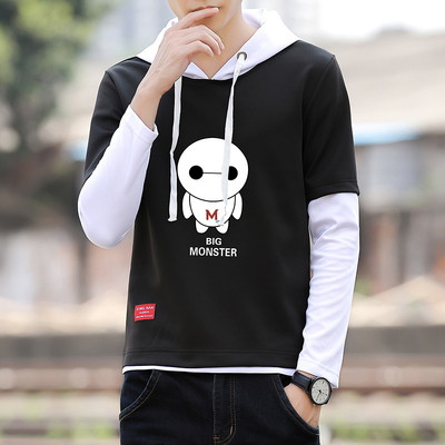 Bluză pentru bărbați sport-casual cu glugă și aplicație colorată în mai multe culori