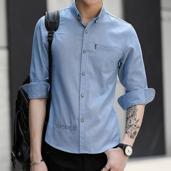 Cămașă elegantă pentru bărbați, cu mâneci lungi, în mai multe culori