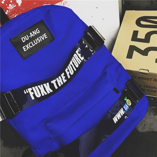 Μεγάλο σακίδιο με επιγραφές από ύφασμα - διαφορετικά χρώματα