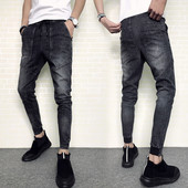 Модерни мъжки дънки с дълбоки джобове