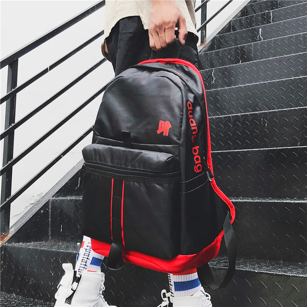 Μεγάλο δερμάτινο σακίδιο με επιγραφή - διάφορα χρώματα