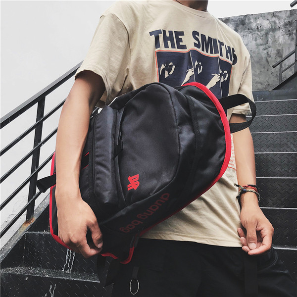 Μεγάλο δερμάτινο σακίδιο με επιγραφή - διάφορα χρώματα