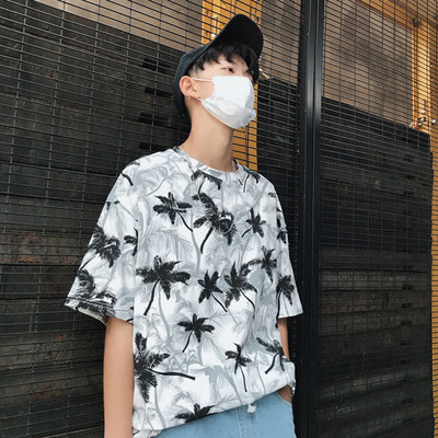 Ежедневна мъжка тениска с десен в два цвята