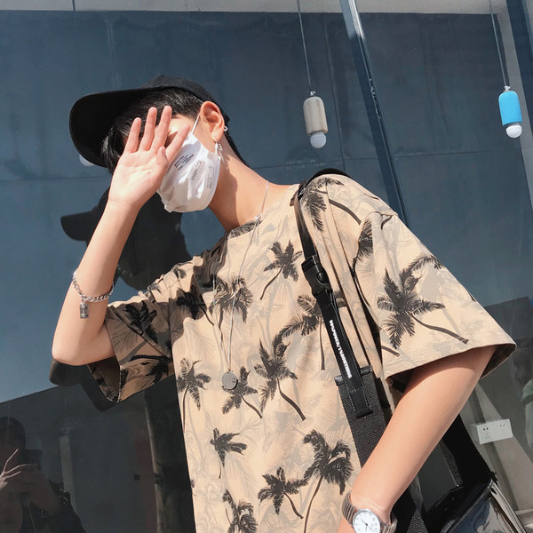 Ежедневна мъжка тениска с десен в два цвята