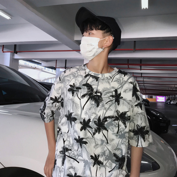 Ежедневна мъжка тениска с десен в два цвята