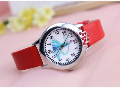 Детски часовник за момичета с декоративни камъни