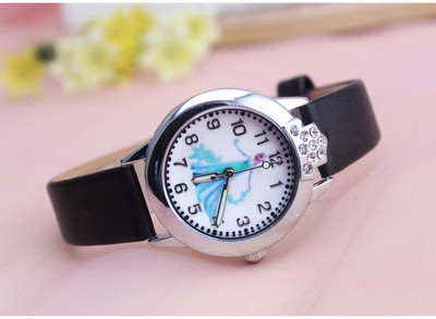 Детски часовник за момичета с декоративни камъни