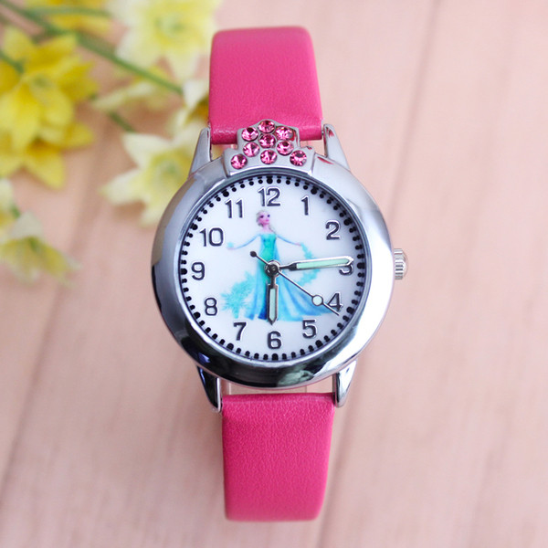 Детски часовник за момичета с декоративни камъни