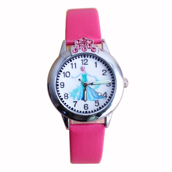 Детски часовник за момичета с декоративни камъни